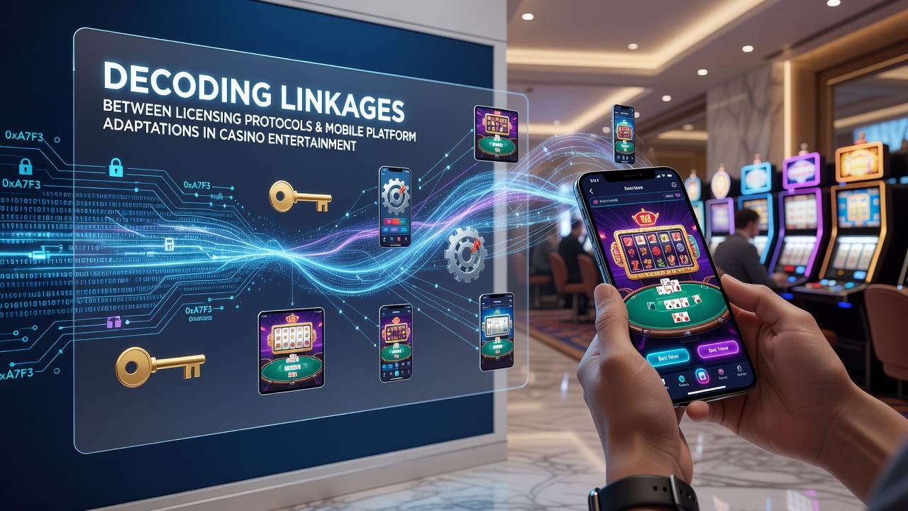 Visualisierung der Verbindung zwischen Lizenzprotokollen und mobilen Casino-Plattformen