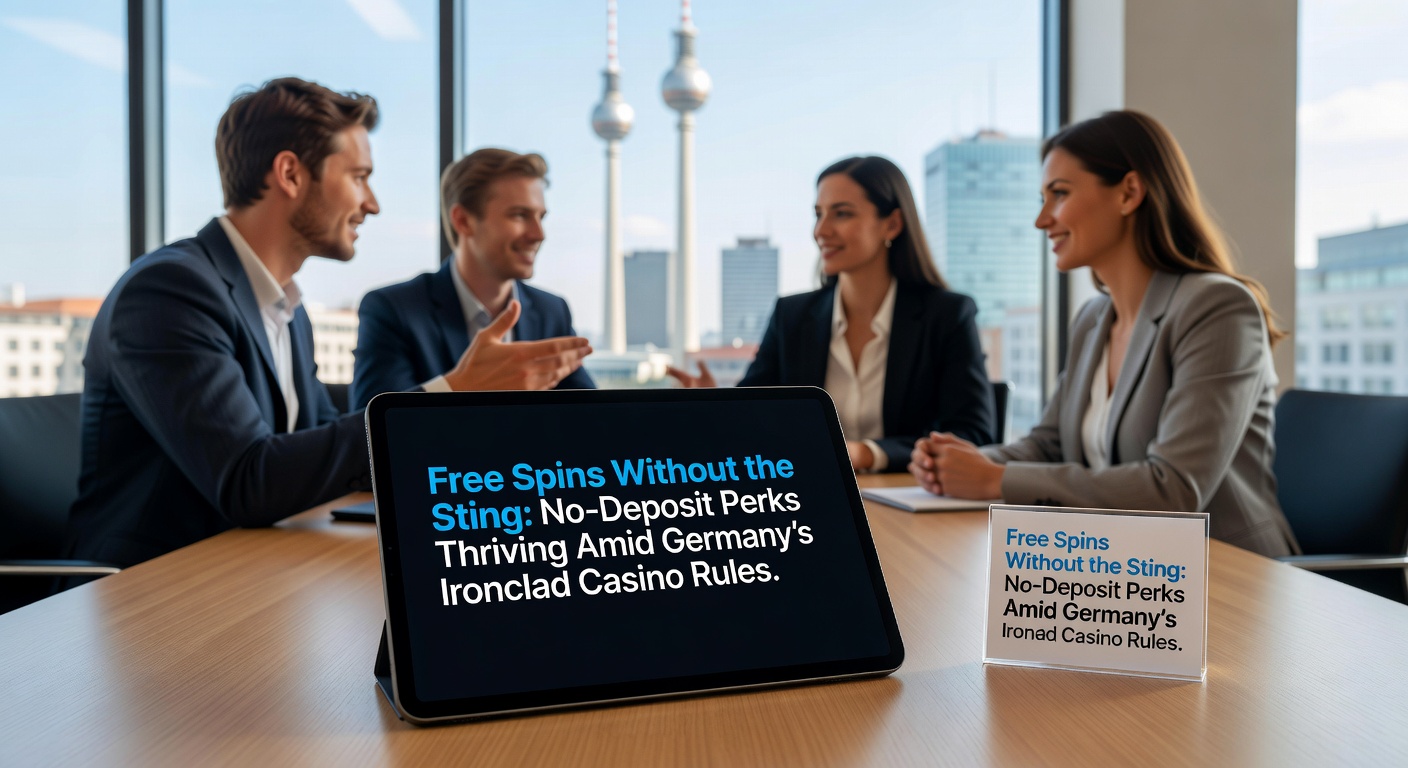 Detaillierte Infografik zu No-Deposit-Free-Spins, mit Icons für Registrierung, Spins und Auszahlung unter deutschem Regulierungsrahmen