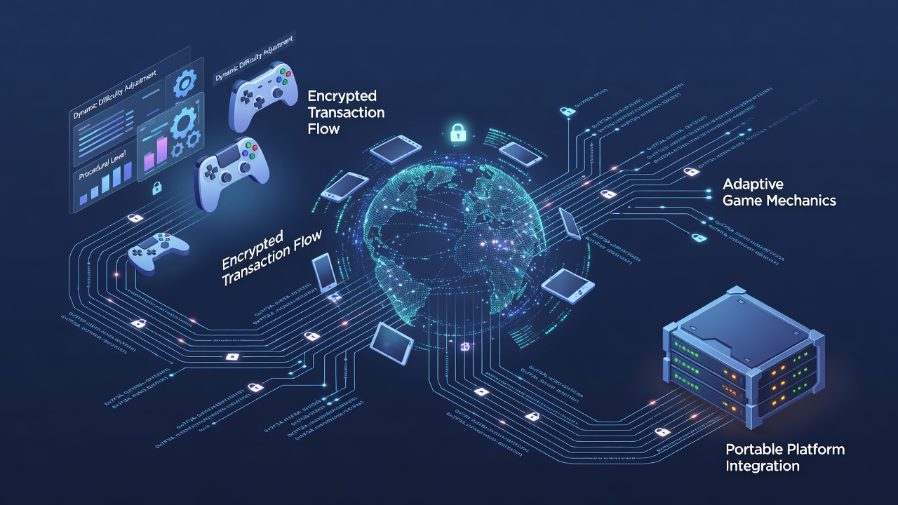 Darstellung adaptiver Spielmechaniken und verschlüsselter Datenübertragungen auf Smartphones und Tablets